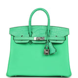 Hermes Birkin 25 Vert Comics Togo and Matte Alligator Touch Palladium Hardware - Thumbnail View 1