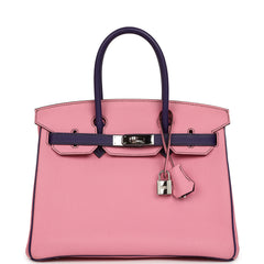 Pre-owned Hermes Special Order (HSS) Birkin 30 Bubblegum Pink, Iris Togo Palladium Hardware