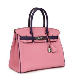 Pre-owned Hermes Special Order (HSS) Birkin 30 Bubblegum Pink, Iris Togo Palladium Hardware