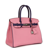 Pre-owned Hermes Special Order (HSS) Birkin 30 Bubblegum Pink, Iris Togo Palladium Hardware - Thumbnail View 2