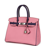 Pre-owned Hermes Special Order (HSS) Birkin 30 Bubblegum Pink, Iris Togo Palladium Hardware - Thumbnail View 5