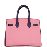 Pre-owned Hermes Special Order (HSS) Birkin 30 Bubblegum Pink, Iris Togo Palladium Hardware - Thumbnail View 4