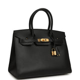 Pre-owned Hermes Birkin Sellier 30 Black Madame Gold Hardware - Thumbnail View 2