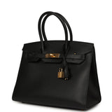 Pre-owned Hermes Birkin Sellier 30 Black Madame Gold Hardware - Thumbnail View 5