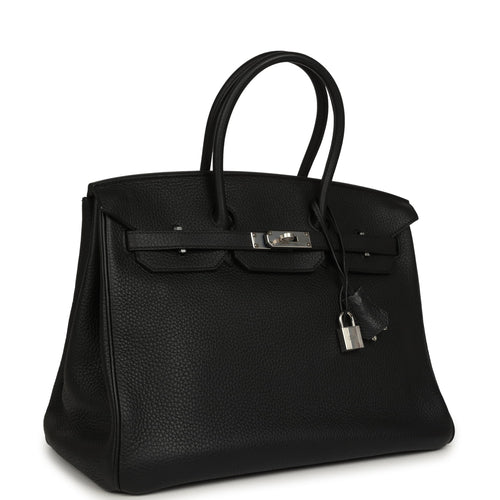 Pre-owned Hermes Birkin 35 Black Togo Palladium Hardware
