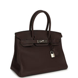 Pre-owned Hermes Birkin 30 Chocolate Togo Palladium Hardware - Thumbnail View 2