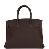 Pre-owned Hermes Birkin 30 Chocolate Togo Palladium Hardware - Thumbnail View 4