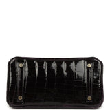 Hermes Birkin 25 Prunoir Shiny Niloticus Crocodile Gold Hardware - Thumbnail View 6