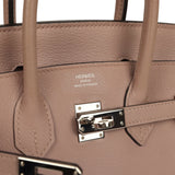 Pre-owned Hermes Birkin 25 Glycine Evercolor Palladium Hardware - Thumbnail View 7