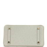 Hermes Birkin 25 Gris Perle Ostrich Gold Hardware - Thumbnail View 6