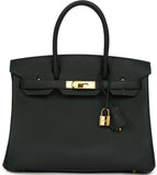 Pre-owned Hermes Birkin 30 Vert Fonce Togo Gold Hardware - Thumbnail View 1