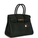 Pre-owned Hermes Birkin 30 Vert Fonce Togo Gold Hardware - Thumbnail View 2