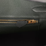 Pre-owned Hermes Birkin 30 Vert Fonce Togo Gold Hardware - Thumbnail View 9