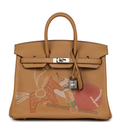 Hermes Birkin 25 "In & Out" Biscuit Swift Palladium Hardware