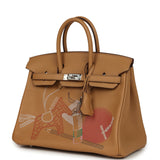 Hermes Birkin 25 "In & Out" Biscuit Swift Palladium Hardware - Thumbnail View 5