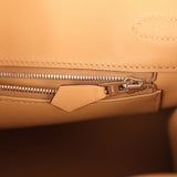 Hermes Birkin 25 "In & Out" Biscuit Swift Palladium Hardware - Thumbnail View 9