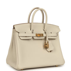 Hermes Birkin 25 Craie Togo Gold Hardware
