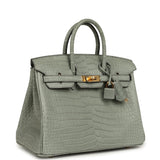 Hermes Birkin 25 Gris Ciment Matte Porosus Crocodile Gold Hardware - Thumbnail View 2