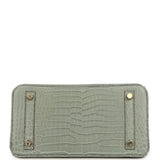 Hermes Birkin 25 Gris Ciment Matte Porosus Crocodile Gold Hardware - Thumbnail View 6
