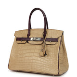 Pre-owned Hermes Special Order (HSS) Birkin 30 Poussiere, Amethyst Matte Alligator Palladium Hardware - Thumbnail View 5