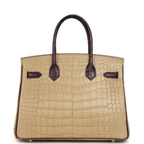 Pre-owned Hermes Special Order (HSS) Birkin 30 Poussiere, Amethyst Matte Alligator Palladium Hardware - Thumbnail View 4