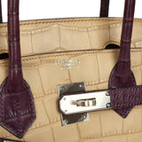 Pre-owned Hermes Special Order (HSS) Birkin 30 Poussiere, Amethyst Matte Alligator Palladium Hardware - Thumbnail View 7
