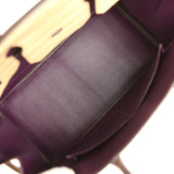 Pre-owned Hermes Special Order (HSS) Birkin 30 Poussiere, Amethyst Matte Alligator Palladium Hardware - Thumbnail View 8