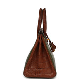 Pre-owned Hermes Special Order (HSS) Birkin 30 Canopee, Gold Matte Alligator Brushed Gold Hardware - Thumbnail View 3