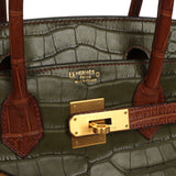 Pre-owned Hermes Special Order (HSS) Birkin 30 Canopee, Gold Matte Alligator Brushed Gold Hardware - Thumbnail View 7