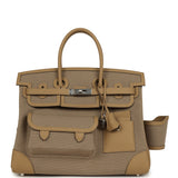 Hermes Birkin 35 Cargo Beige Marfa Toile Goeland Canvas, Poussiere Swift Palladium Hardware - Thumbnail View 1