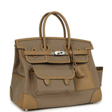 Hermes Birkin 35 Cargo Beige Marfa Toile Goeland Canvas, Poussiere Swift Palladium Hardware - Thumbnail View 2