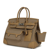Hermes Birkin 35 Cargo Beige Marfa Toile Goeland Canvas, Poussiere Swift Palladium Hardware - Thumbnail View 5