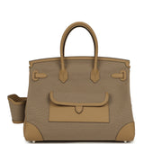 Hermes Birkin 35 Cargo Beige Marfa Toile Goeland Canvas, Poussiere Swift Palladium Hardware - Thumbnail View 4