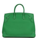 Pre-owned Hermes Birkin Ghillies 30 Bambou Togo, Swift Palladium Hardware - Thumbnail View 4