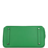 Pre-owned Hermes Birkin Ghillies 30 Bambou Togo, Swift Palladium Hardware - Thumbnail View 6