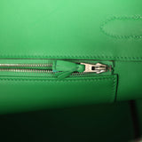 Pre-owned Hermes Birkin Ghillies 30 Bambou Togo, Swift Palladium Hardware - Thumbnail View 10