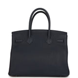Pre-owned Hermes Birkin 30 Bleu Nuit Togo Palladium Hardware - Thumbnail View 4