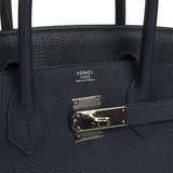 Pre-owned Hermes Birkin 30 Bleu Nuit Togo Palladium Hardware - Thumbnail View 7