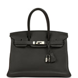 Pre-owned Hermes Birkin 30 Graphite Clemence Palladium Hardware - Thumbnail View 1