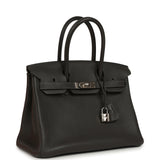 Pre-owned Hermes Birkin 30 Graphite Clemence Palladium Hardware - Thumbnail View 2
