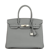 Hermes Birkin 30 Gris Pantin Togo Palladium Hardware - Thumbnail View 1