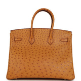 Pre-owned Hermes Birkin 35 Cognac Ostrich Gold Hardware - Thumbnail View 4