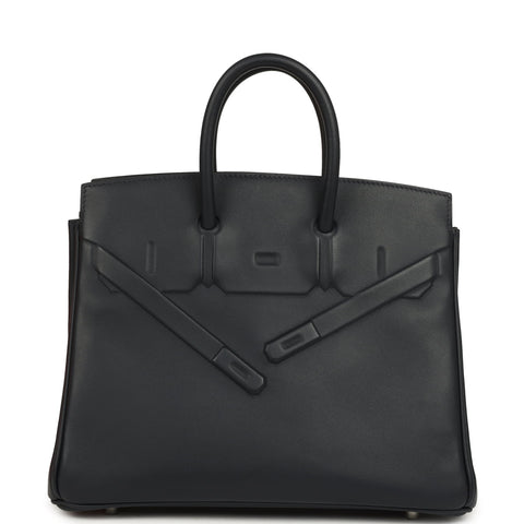 Hermes Birkin Shadow 25 Caban Swift Palladium Hardware