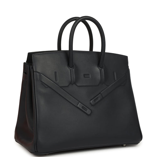 Hermes Birkin Shadow 25 Caban Swift Palladium Hardware