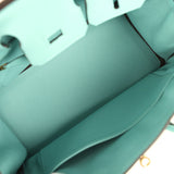 Pre-owned Hermes Birkin 25 Bleu Atoll Togo Gold Hardware - Thumbnail View 8