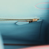 Pre-owned Hermes Special Order (HSS) Birkin 35 Rose Lipstick, Bleu Du Nord Epsom Brushed Gold Hardware - Thumbnail View 8