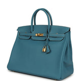 Hermes Birkin 40 Blue Jean Togo Gold Hardware - Thumbnail View 5