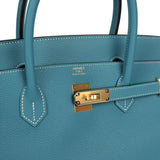 Hermes Birkin 40 Blue Jean Togo Gold Hardware - Thumbnail View 7