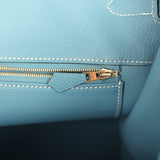 Hermes Birkin 40 Blue Jean Togo Gold Hardware - Thumbnail View 9