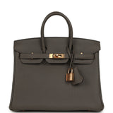 Pre-owned Hermes Birkin 25 Etain Togo Rose Gold Hardware - Thumbnail View 1